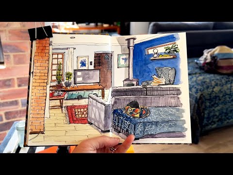 Urban Sketching… Without Leaving the House | Day 5: My Living Room