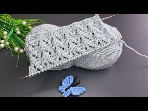 Kolay iki şiş süveter,yelek,şal model 🧶Eays crochet knitting