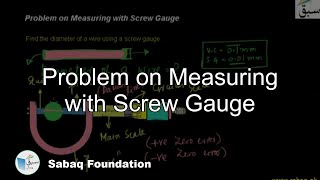 Problem on Measuring with Screw Gauge