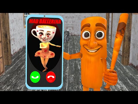 MAD BALLERINA CAPPUCCINA call Tung Tung Sahur in Granny House - funny horror animation