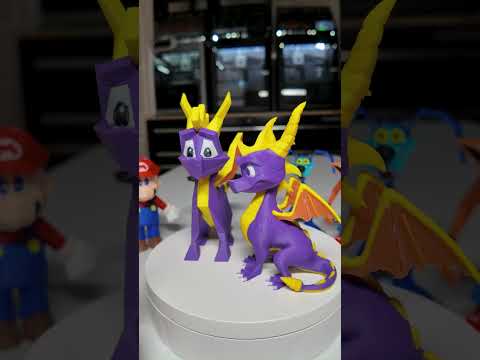 3D Printed Low Poly Spyro The Dragon Figurine
