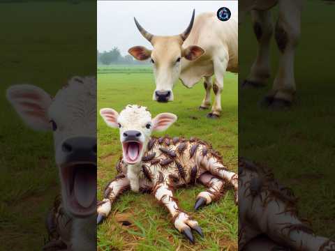 baby calf covered in huge scorpions saved by rescue team #humanity #animals #cow #cowvideos #funny