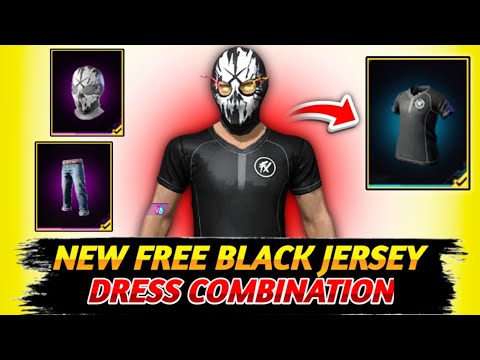 NEW FREE BLACK JERSEY GOD LEVEL DRESS COMBINATION | NO TOP UP DRESS COMBINATION 😱🔥 - Free Fire