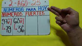 NUMEROS FUERTES PARA JUGAR EN TODAS LAS LOTER1AS HOY 2 DE AGOSTO 2025 | NÚMEROS PARA G4N4R
