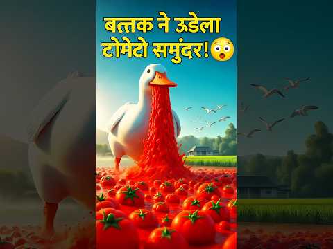 बत्तख ने टमाटर का जूस नदी! 🦆🍅😱 #shorts #ai #grandmother #duck