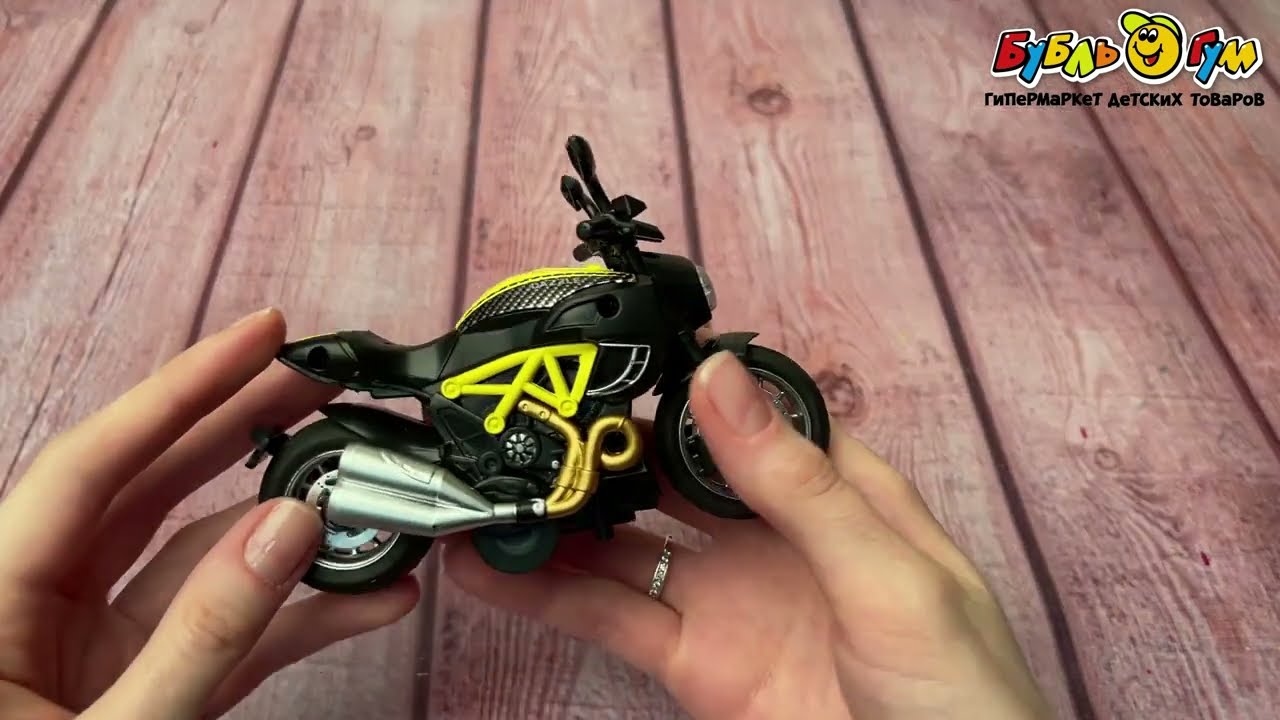 Мотоцикл Lanson Toys металлический  инерционный свет и звук 1:14 в ассортименте - видео