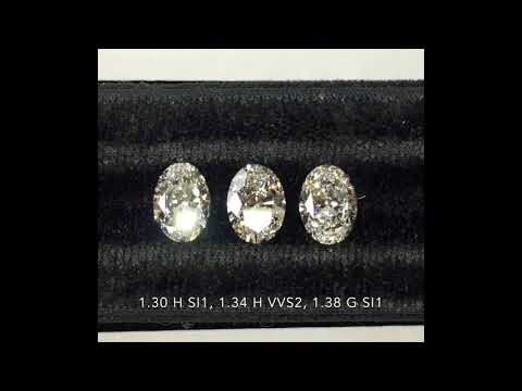 Oval Diamonds 1.30-1.38ct, G-H Color, VVS-SI Clarity