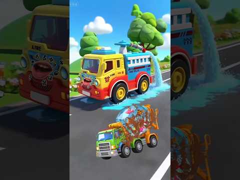 xe tưới cây giúp xe bồn rửa vết bẩn . #cartoon #thieunhivuinhon #hoathinhtrungquoc