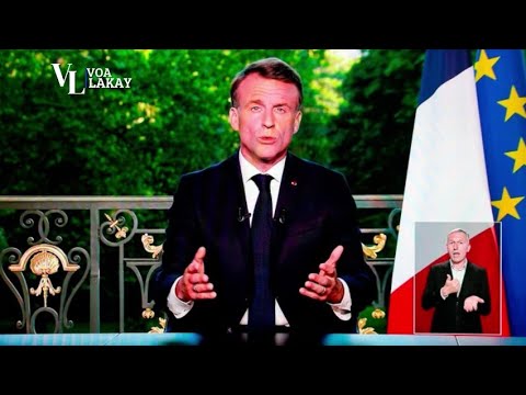 Prezidan Emmanuel Macron tranble Peyi a ak deklarasyon sou krèy prezidansyèl la