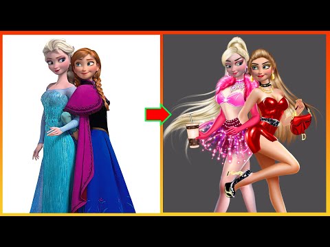 Elsa Anna Glow Up Sexy Girl - Disney Princesses Transformation