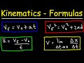 Kinematics Concepts and Formulas