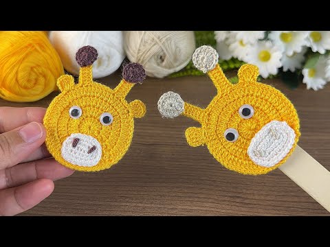 💥👌🏻 Super easy giraffe head bookmark / small details big beauties / tığ işi hayvan figürleri