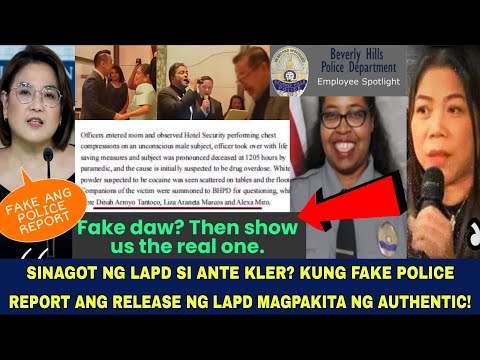 LOS ANGELES SINAGOT SI ANTE KLER? MAGPAKITA NG TUNAY NA POLICE REPORT!