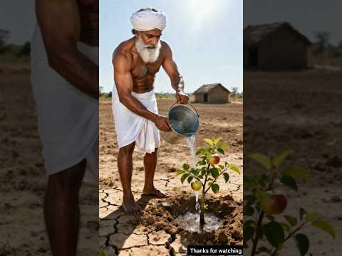 The farmer saved the apple tree from drying up by watering it 😭 #ai #tree #save