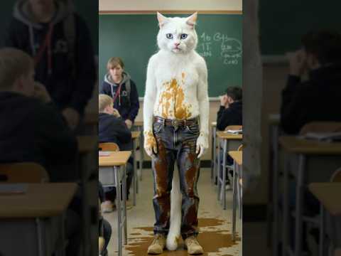 القط مياو دخل المدرسه وكان تعبان💩😿والكل ضحك عليه 🏫💔شوفو عمل اي 🥺😱