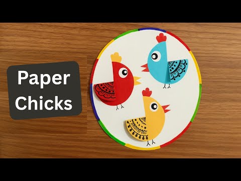 How To Make Paper Chicks | Easy paper craft idea | Fun Paper Craft Activity | Colorful Chicken Art