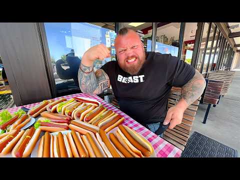 Strongman Tries HUGE 5LB HOTDOG CHALLENGE That 1000's have Failed | Ft. Eddie Hall