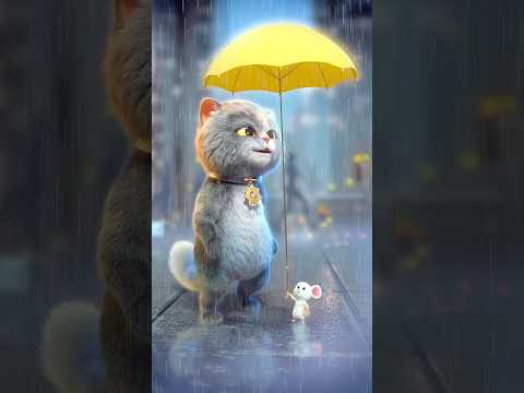 Magical umbrella || 😳☂️ #shorts #cat