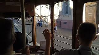 Train historic# Freiburg/ Linie 7/ TW 56 ( bj 1927 ) / Loretto Straße - Bertholdsbrunnen 