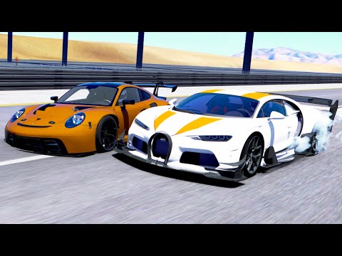 1 MILLION HP Porsche 911 (992) RSR vs Bugati Chiron SS GTR at Special Stage Route X