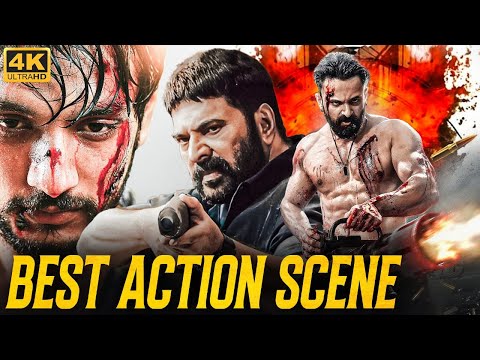 South's Top Heroic Action Scene | Mammootty, Unni Mukundan, Gautham Karthik | Hindi Dubbed Movies