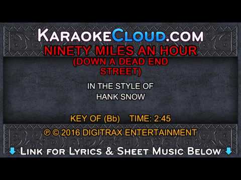 Hank Snow – Ninety Miles An Hour (Down A Dead End Street) (Backing Track)