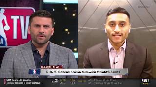 Shams Charania gives an update on the NBA suspending the season