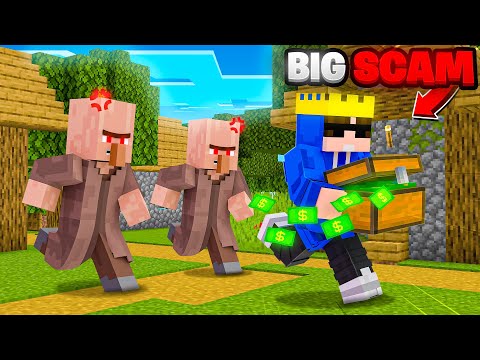 How I Scammed an Entire Village In Minecraft..