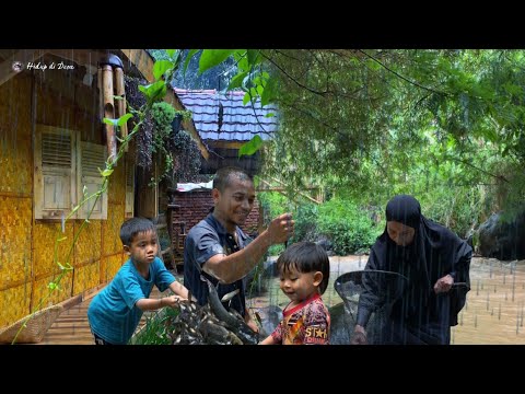 Hujan deras di kampung | Berburu Impun di sungai deras setelah hujan