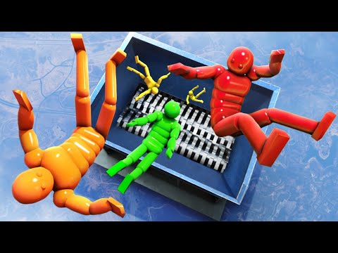 GTA 5 Ragdoll Dude Crazy Ragdolling and Jumps into Shredder!