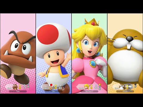 Super Mario Party Jamboree - Peach vs Toad vs Monty Mole vs Goomba - Goomba Lagoon