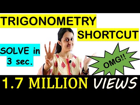 TRIGONOMETRY TRICK/SHORTCUT FOR JEE/NDA/NA/CETs/AIRFORCE/RAILWAYS/BANKING/SSC-CGL