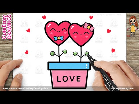 How to Draw Cute Heart Plants, Easy Step-by-Step Tutorial for Kids & Beginners!