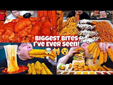 HUNGRY MUKBANGERS EXTREME BIG BITES😱😵‍💫🫨