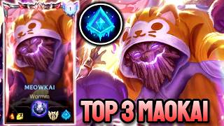 WILD RIFT MAOKAI - TOP 3 MAOKAI GAMEPLAY - GRANDMASTER RANKED