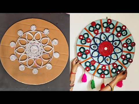 Old Newspaper Recycle for your Room Decorations | Waste cardboard and Newspaper Wall Hanging 