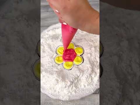 Creating a beautiful marshmallow flower. Quick and easy DIY treat. Making a marshmallow step by step