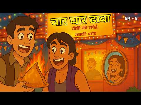 गाँव में खुला अनोखा ढाबा | 2D Animation Hindi Story | Village Kahani | चार यार ढाबा