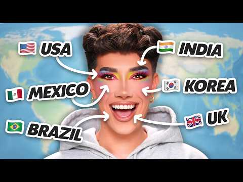 EVERY STEP OF MY MAKEUP ROUTINE FROM A DIFFERENT COUNTRY! ✈️🌎