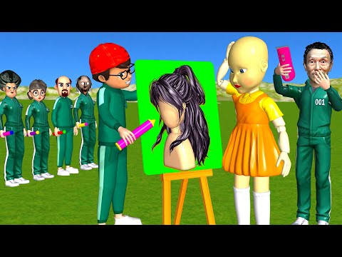 Scary Teacher 3D vs Squid Game Drawing Hair Squid Girl Sleep Nice or Error Challenge Who's Boss