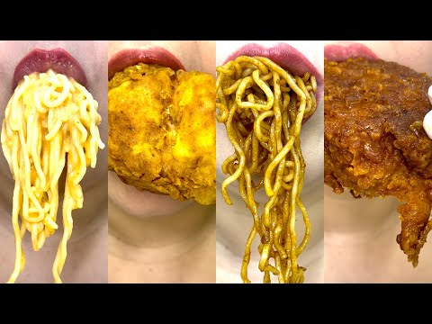 ASMR Spicy noodles nuclear chicken sauce rose food challenge lips 🍗🍜🍗🍖🍜🍗 #asmr #mukbang