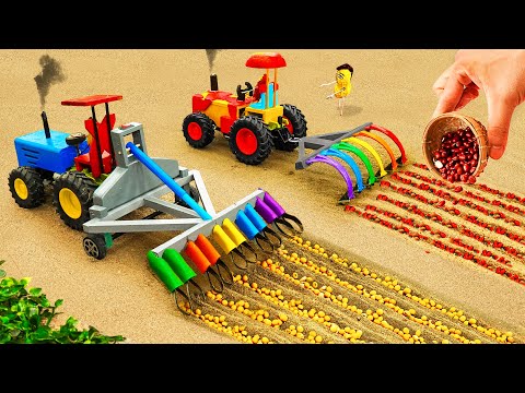 DIY Agriculture Project | Mini Tractor making farm using New Style Plowing Machine