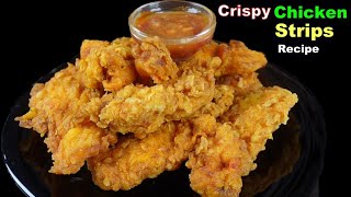 CRISPY CHICKEN STRIPS RECIPE ll KFC STYLE CRUNCHY FRY CHICKEN @StutiEntertainment