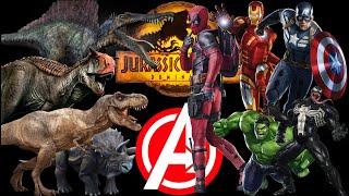 JURASSIC WORLD EVOLUTON SPINNING WHEEL DINOSAURS x MARVEL HEROES