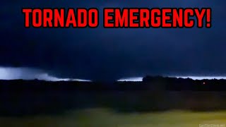 TORNADO EMERGENCY! Nightmare Storm Sweeps Across Kansas...At Night.