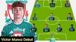 Debut Victor Munoz ~ Liverpool Vs Sunderland Potential Line up with Munoz Season 2026/2027