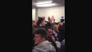 Aston Villa fans on the Concourse at West Brom away.