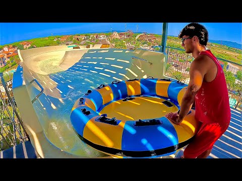 Family Rafting Waterslide at Acqua Village Cecina Waterpark, Italy