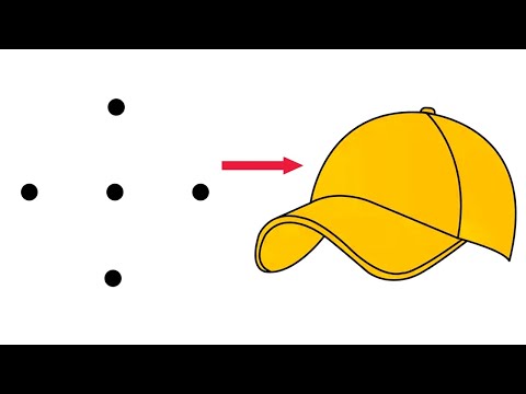 How to Draw a Cap Using 5 Dots | Easy Drawing Trick for Beginners