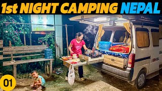 India to Nepal camping roadtrip start 🤗 First night camping in Nepal with family 